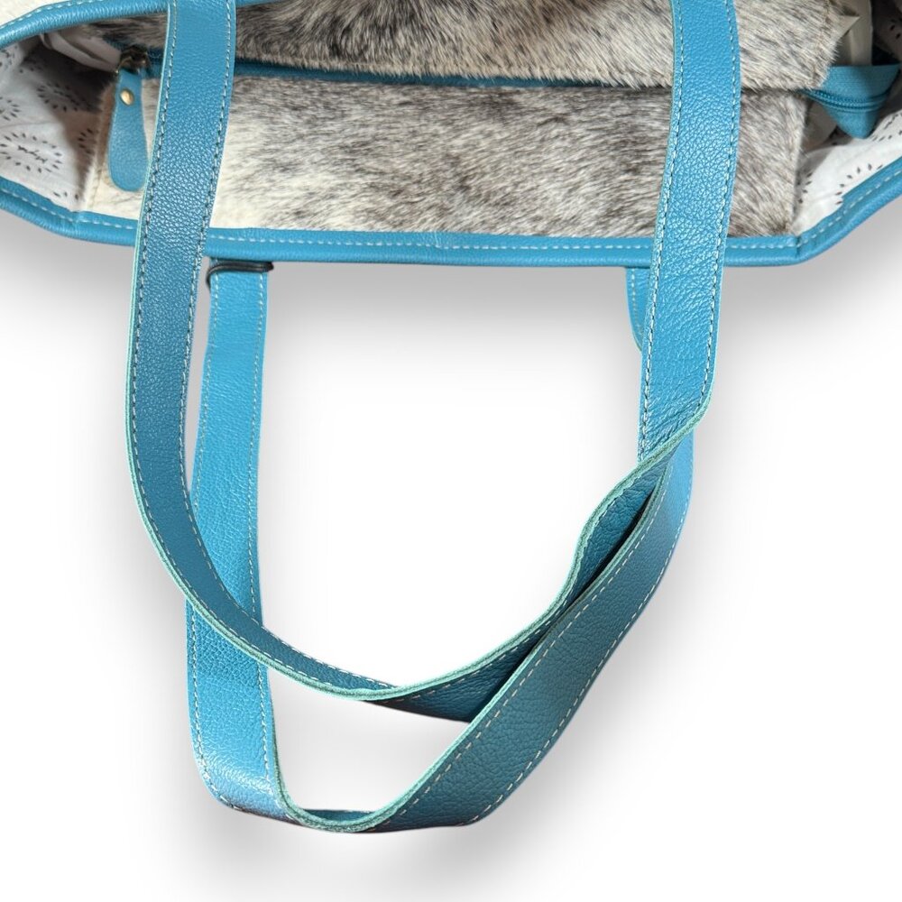 Myra Blue Ridge Carolina Leather & Hair-on Tote Bag - New - Picture 11 of 11